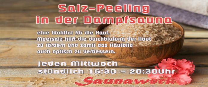 Salz Peeling in der Dampfsauna