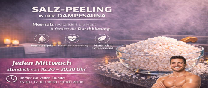 Salz Peeling in der Dampfsauna